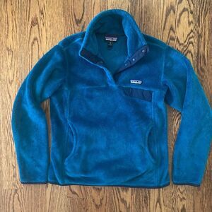 Patagonia Women's Re-Tool Snap-T Fleece Pullover Size Small Teal Blue